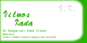 vilmos kada business card